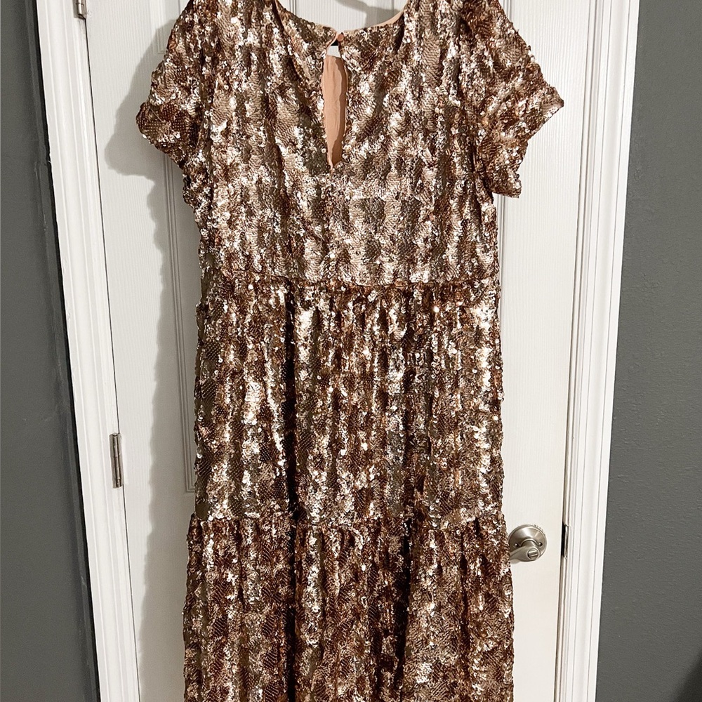 Anthropologie Bernadette Sequined Midi Dress - Picture 5 of 6